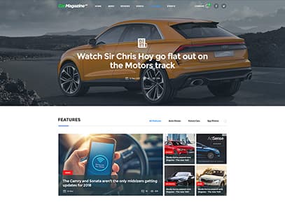 Motors - Car Dealer, Rental & Classifieds WordPress theme demo layout Car Magazine