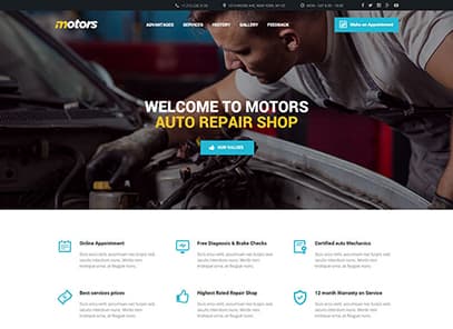 Motors - Car Dealer, Rental & Classifieds WordPress theme demo layout Repair Service