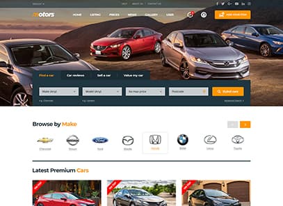 Motors - Car Dealer, Rental & Classifieds WordPress theme demo layout Classified Listing Three