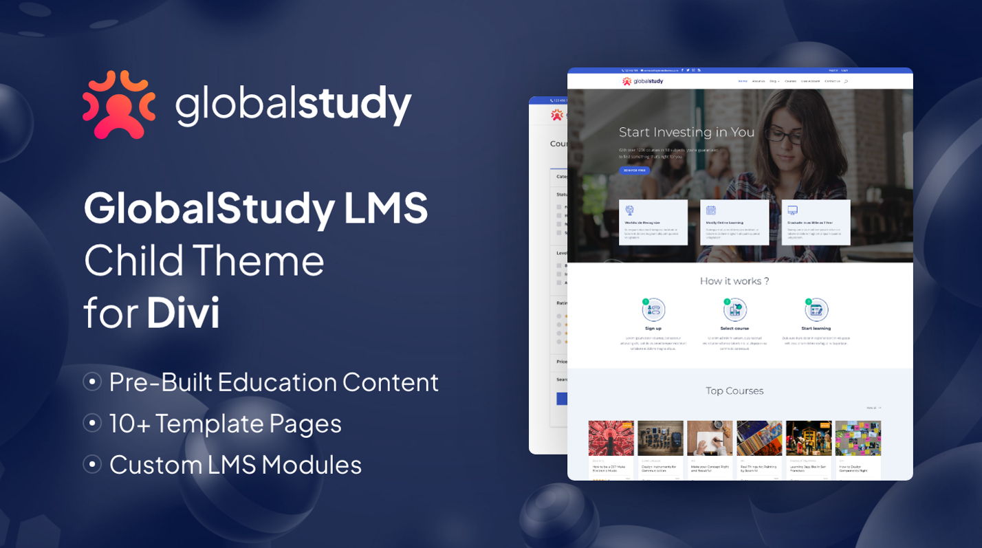 GlobalStudy – LMS Education Theme