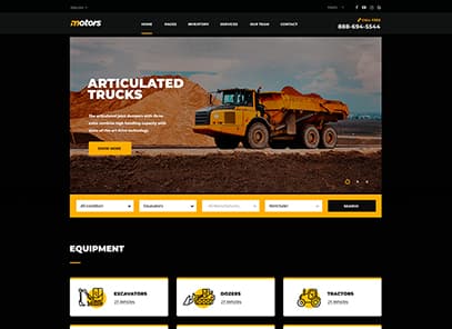 Motors - Car Dealer, Rental & Classifieds WordPress theme demo layout Equipment